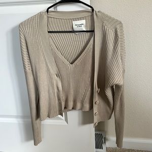 Abercrombie and Finch ribbed cardigan and tank top